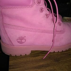 Pink timberlands boots